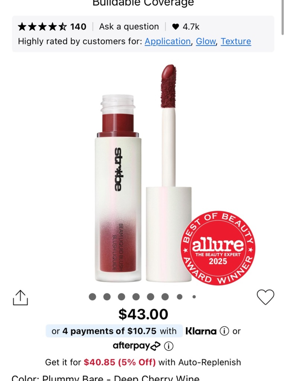 MAC Strobe Beam Liquid Blush - Plummy Bare